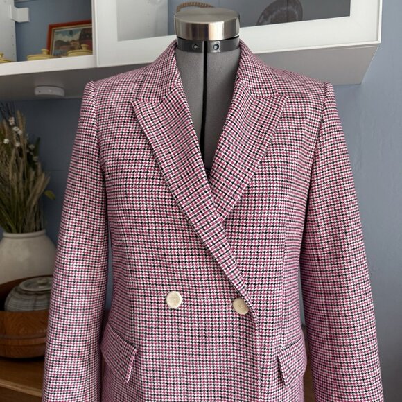 Maje Vic Double Breasted Houndstooth Jacquard Blazer Size 38 / US 6 M - Picture 2 of 12
